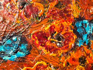 Jean-Jacques Marie - Bouquet rouge. Peinture en épaisseur kopen? Bied vanaf 250!