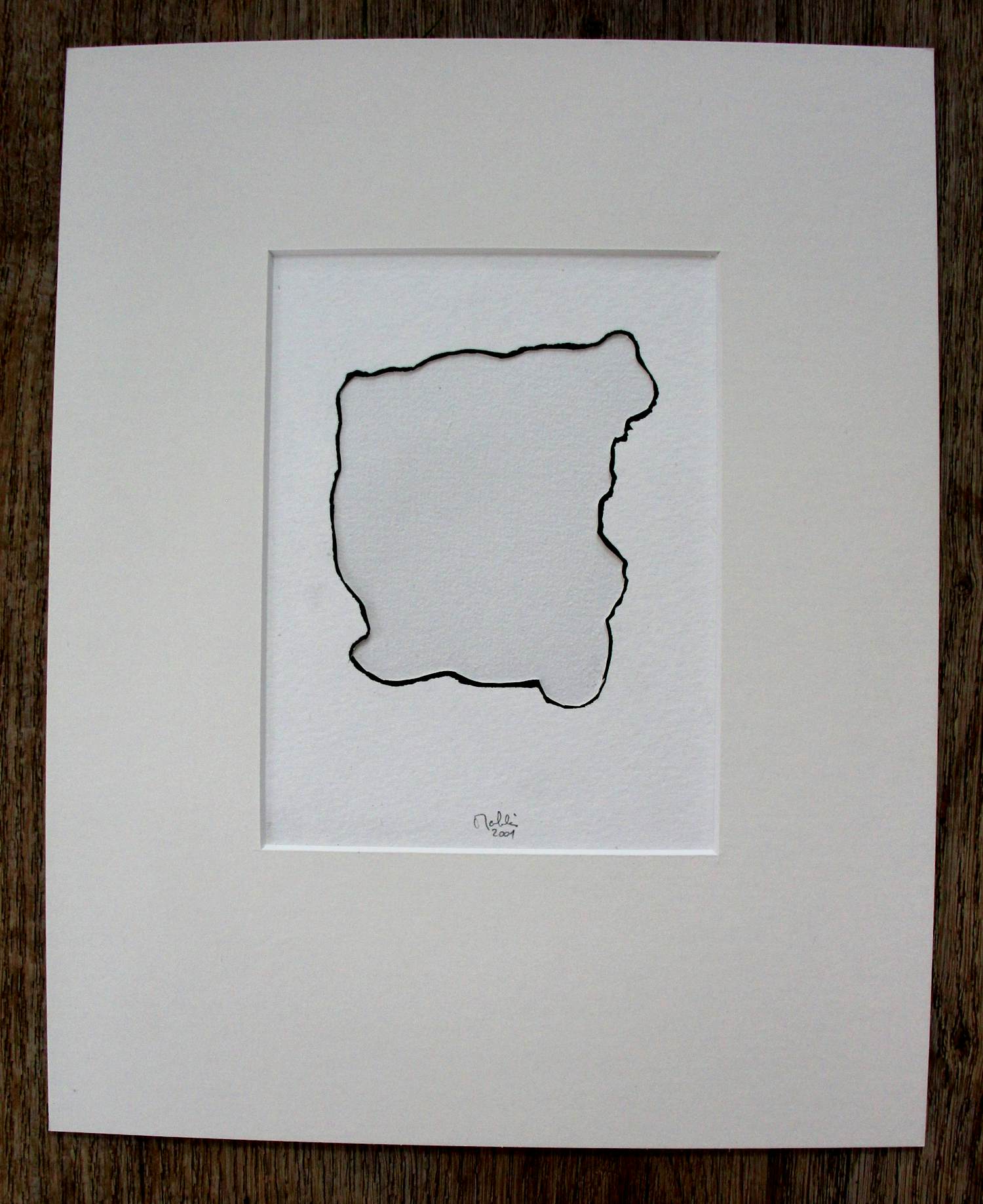 Jean Mauboules - Inkt en papierknipsel - 2001 verkocht voor € 79!