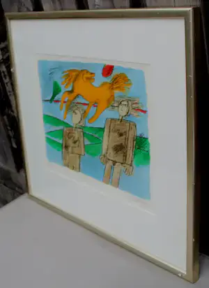 Corneille - Ingelijste zeefdruk: "Promenade C" - 1991 kopen? Bied vanaf 275!