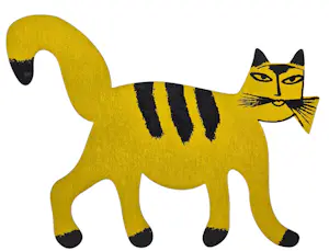 Corneille - Polychroom beschilderde metalen sculptuur: kat kopen? Bied vanaf 599!