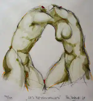 Kees Verkade - litho: Les retrouvailles - 1998 verkauft für € 300!