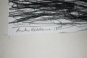 Auke Hettema - abstract landschap - tekening 1988 kopen? Bied vanaf 150!