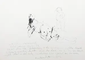 Anton Heyboer - Inkttekening, Woman discovered- Ingelijst kopen? Bied vanaf 150!