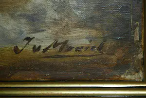 Jacques van Mourik - Binnenplaats met paarden - groot olieverfschilderij kopen? Bied vanaf 295!