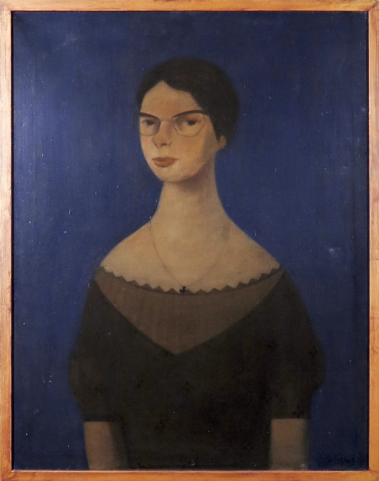 Karel Wiggers - Olieverf op doek, Portret van een vrouw - Ingelijst verkocht voor € 800!