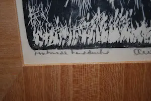 Arie Zonneveld - Korenschoven - houtsnede, handdruk - uniek - ingelijst kopen? Bied vanaf 125!