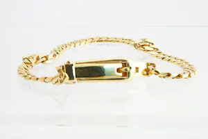 104- LEUK! 18 krt geel-gouden gourmette armband met gesp-sluiting- klein model kopen? Bied vanaf 340!