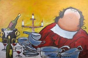 Theo Broeren - Acryl op doek, Home alone kopen? Bied vanaf 70!