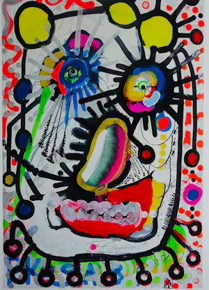 Paul Indrek Kostabi - pop-art litho zzefdruk - handgesigneerd - oplage 1 kopen? Bied vanaf 150!