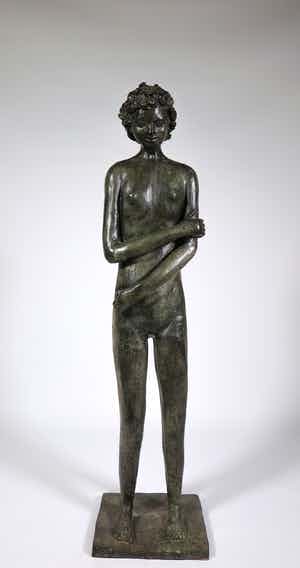 Isabel Ruys-Dudok van Heel - Groot bronzen beeld, Ontluikend verkocht voor € 1!