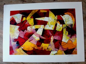 John Noy - Zeefdruk: geometrische compositie kopen? Bied vanaf 45!