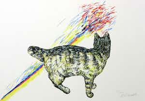 Roger Raveel - Zeefdruk, Felix vulgaris verkocht voor € 350!