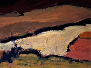 Hanneke Nobel - Boeiend Minimalistisch olieverf "Kalahari Woestijn Zuid Afrika" - gesigneerd kopen? Bied vanaf 10!