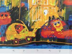 Ad Verstijnen - Big City | vrolijke kleuren zeefdruk (ingelijst) kopen? Bied vanaf 175!