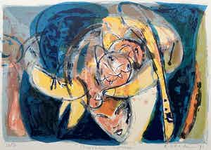 Anton Vrede - kleurenzeefdruk | Cherokee-Louise | 1991 verkocht voor € 60!