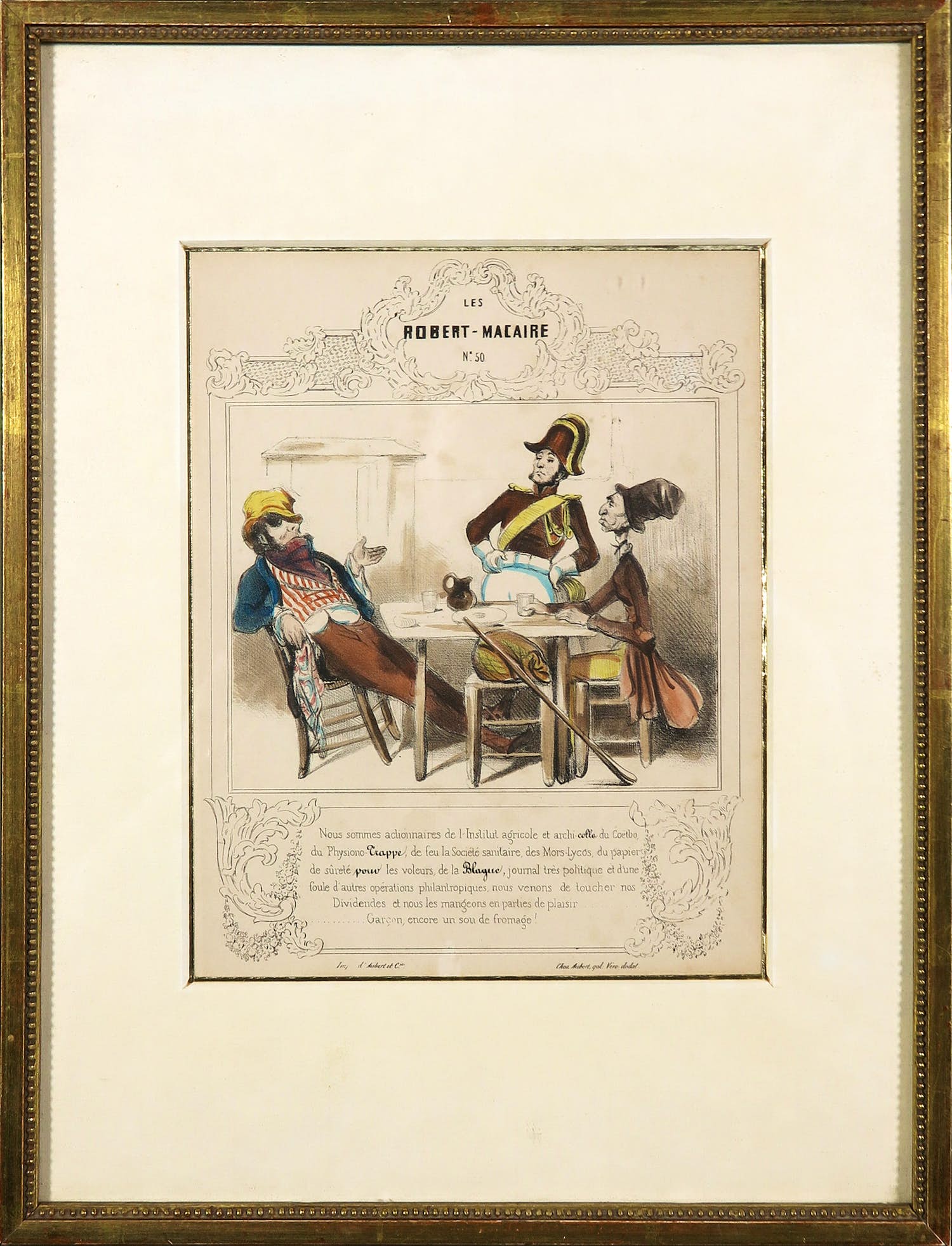 Honore Daumier - Litho, Les Robert-Macaire nr. 50 verkocht voor € 35!