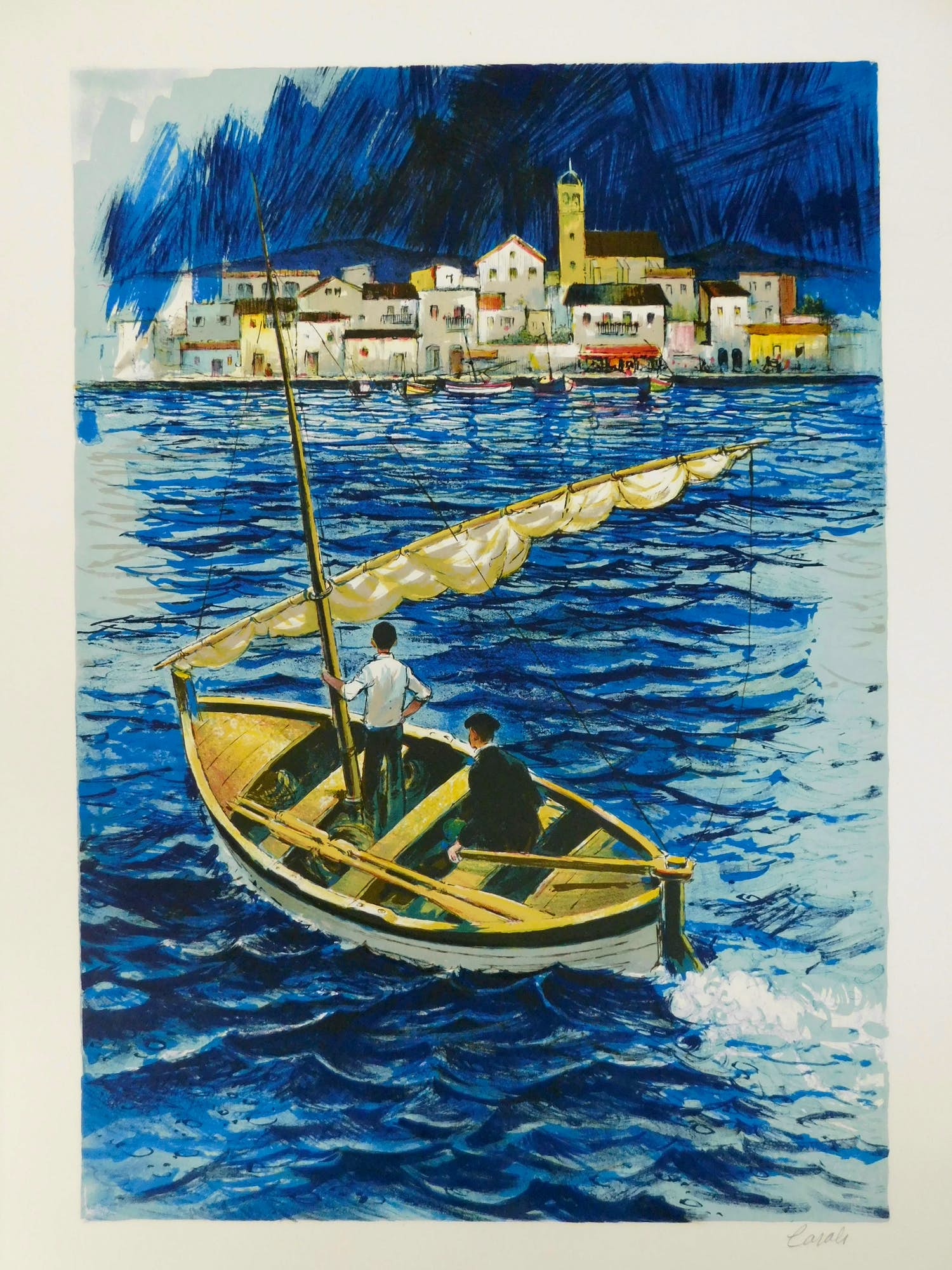 Amadeu Casals - Sailboat in the port of Cadaques kopen? Bied vanaf 25!