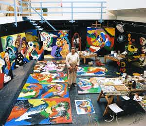 Nico Koster - Foto, Portret van Karel Appel in zijn atelier verkocht voor € 70!