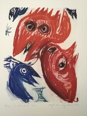 Carl-Henning Pedersen - Le Roi des Oiseaux (met genummerde en gesigneerde catalogus) kopen? Bied vanaf 250!