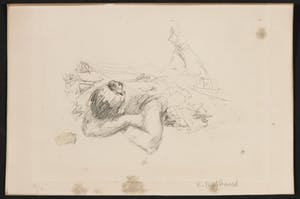 Rene Buthaud - Lot van twee etsen, Liggende figuren kopen? Bied vanaf 1!