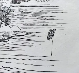 Peter van Straaten - De grote oversteek van kabinet Van Agt I, originele gesigneerde tekening kopen? Bied vanaf 295!