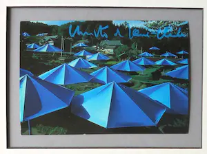 Christo - Project " The Umbrellas Japan" 1984/91- inc. original stofmonster-handgesigneerd kopen? Bied vanaf 1!