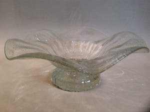 Barovier & Toso - gewelfde glazen schaal met luchtbellen - hoge voet kopen? Bied vanaf 50!