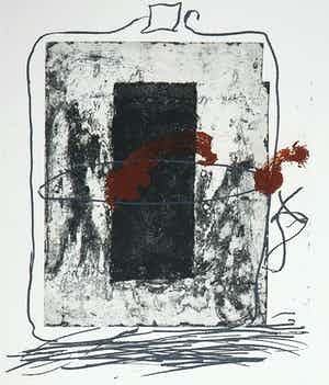 Antoni Tapies - Bijzondere map 'La pierre trouant (...)' met daarin een handgesigneerde ets verkocht voor € 1!