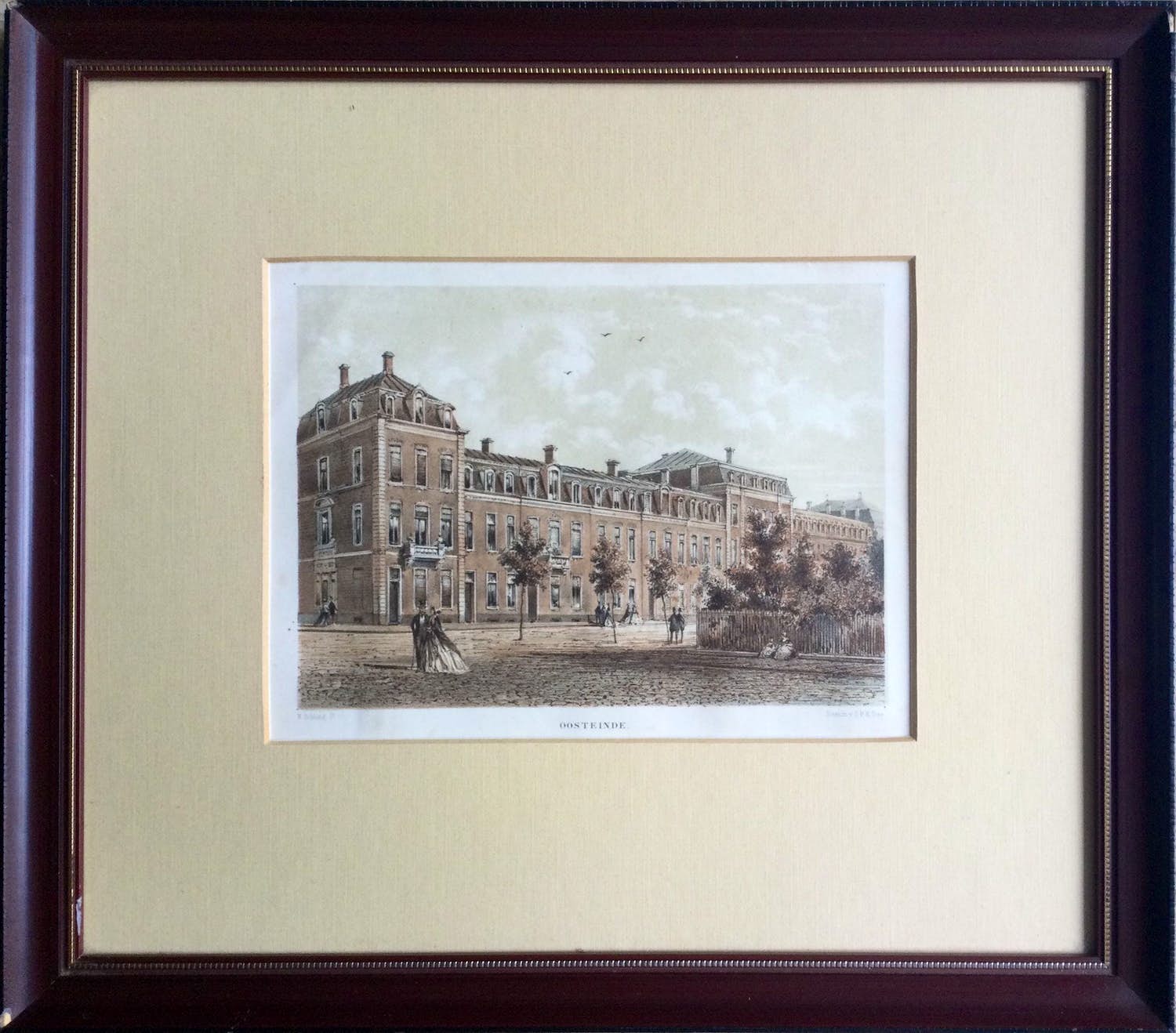 Pieter Trap - Oosteinde Amsterdam | Kleurenlitho (ingelijst) verkocht voor € 25!