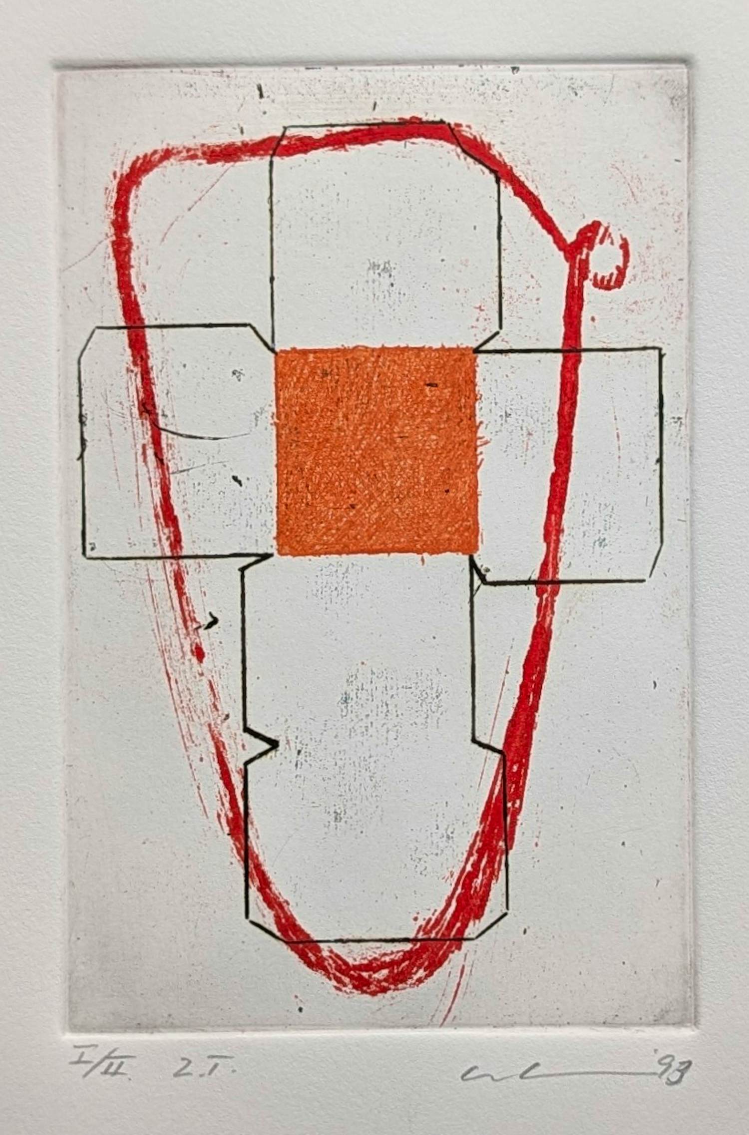 Thomas Ankum - Zonder Titel, ets, oplage 2 ex., 1993 gesigneerd/genummerd, mint verkocht voor € 55!