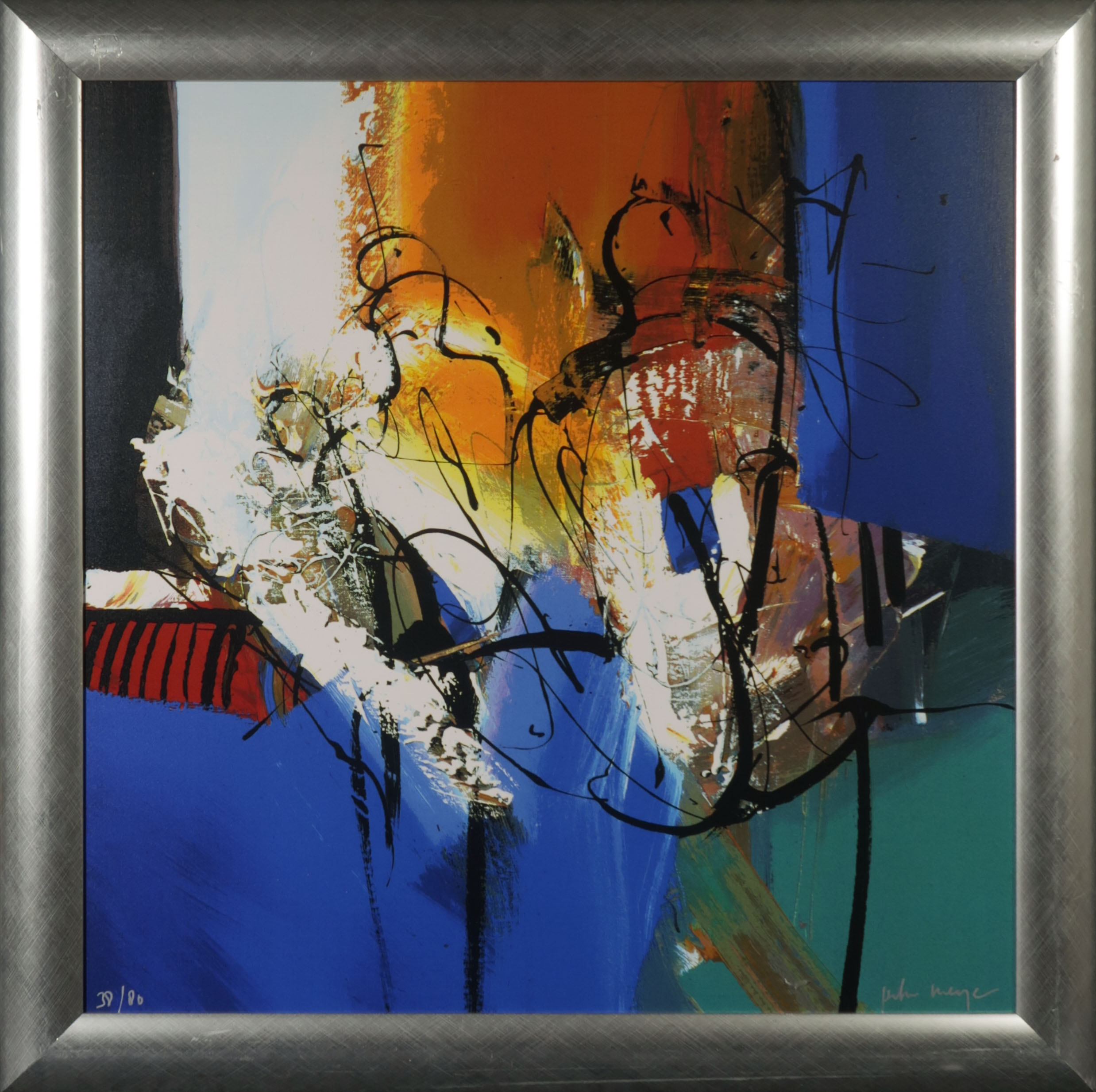 Peter Meijer - Zeefdruk op board, Zonder titel 3 - Ingelijst verkocht voor € 60!