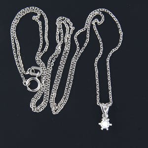 14K Goud - witgouden solitairhanger 0.10 ct. met collier kopen? Bied vanaf 150!
