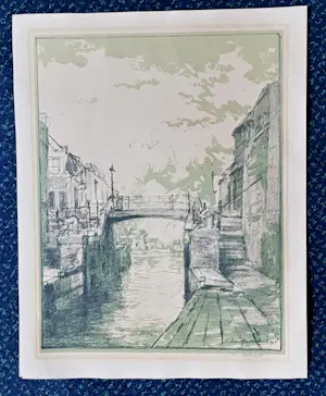 AcheterJohan Hendrik van Mastenbroek - Stadsgezicht met bruggetje (mogelijk Rotterdam-Overschie) JM-090? Enchérissez de 95!