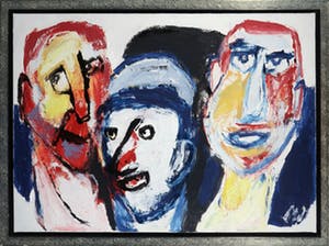 Martin van Wordragen - Olieverf op doek, Vreemde voorbijganger - Ingelijst (Groot) kopen? Bied vanaf 350!