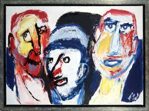 Martin van Wordragen - Olieverf op doek, Vreemde voorbijganger - Ingelijst (Groot) verkocht voor € 350!