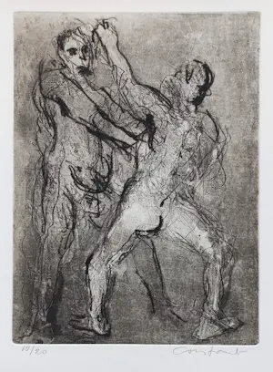 Constant - Vechtpartij, suikeraquatint ets (kleine oplage) kopen? Bied vanaf 550!