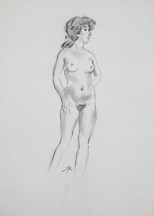 Jan Sluijters (jr.) - Tekening, Staand naakt kopen? Bied vanaf 40!