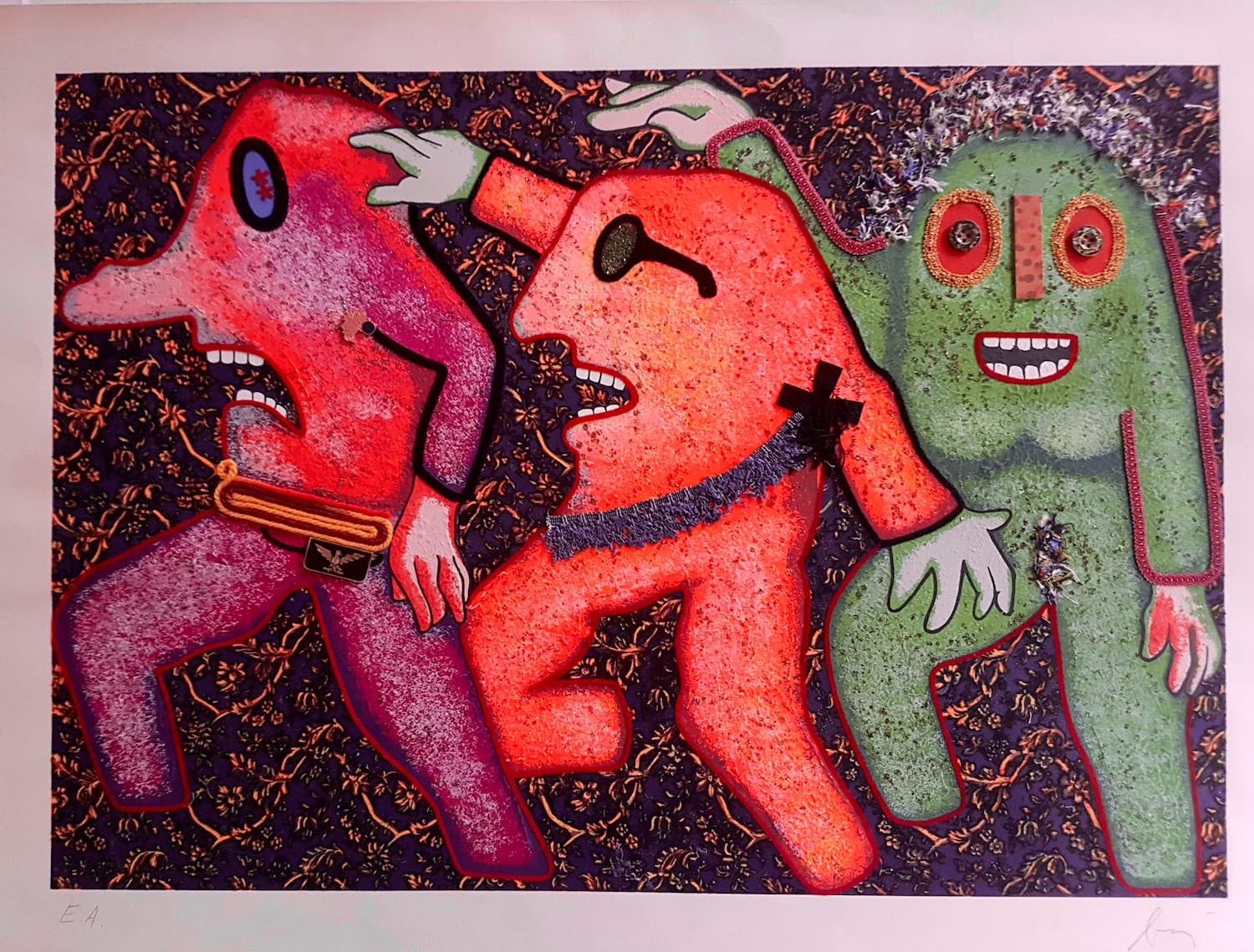 Enrico Baj - ENRICO BAJ UNIQUE MIXED MEDIA COLLAGE WORK OF ART 1974 kopen? Bied vanaf 1!