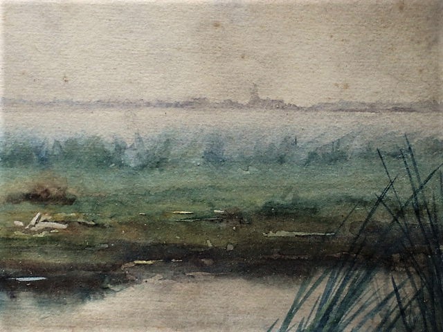 Jan van Rhijnnen - Sfeervol Aquarel "Boerderij bij het dorp Noorden" gesigneerd ca. 1900 kopen? Bied vanaf 1!