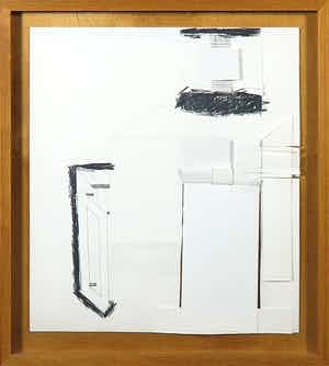 Sylvie Jonkers - Collage en grafiet, Zonder titel - Ingelijst verkocht voor € 70!