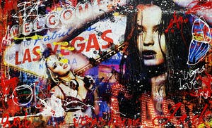 Jack Liemburg - Vegas Dreams, gemengde techniek op canvas (200cm x 120cm!) kopen? Bied vanaf 1250!