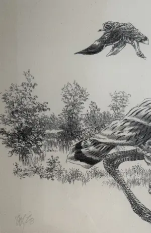 Peter Vos - handgesigneerde litho | 'Griel' | 1973 (De Luis) kopen? Bied vanaf 150!