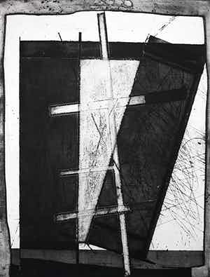 Ko Oosterkerk - Geometrisch abstract, ets verkocht voor € 50!