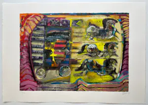 Astrid Engels - handgesigneerde zeefdruk | 'zonder titel' | 1993 kopen? Bied vanaf 1!