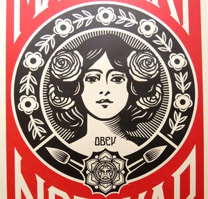 AcheterShepard Fairey - MAKE ART NOT WAR? Enchérissez de 40!