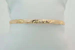 10 - Grote, fraai bewerkte 18Kt rose gouden "rinkel" armband kopen? Bied vanaf 690!