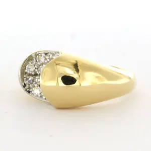John van der Vet 18k bicolour gouden ring met single cut geslepen diamant kopen? Bied vanaf 1200!