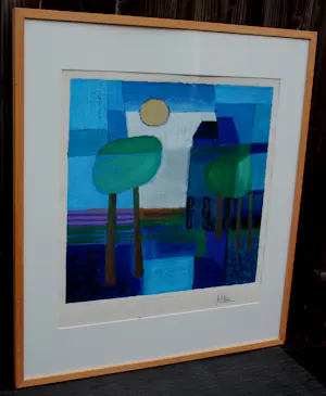 Ton Schulten - Ingelijste kleurenzeefdruk: ''Verstild landschap" - 1993 kopen? Bied vanaf 595!