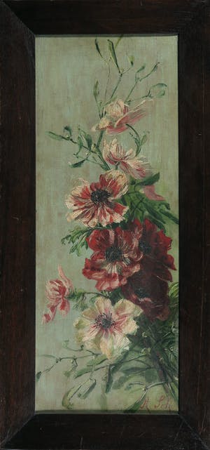 Niet of onleesbaar gesigneerd - Olieverf op doek, Bloemstuk - Ingelijst kopen? Bied vanaf 1!