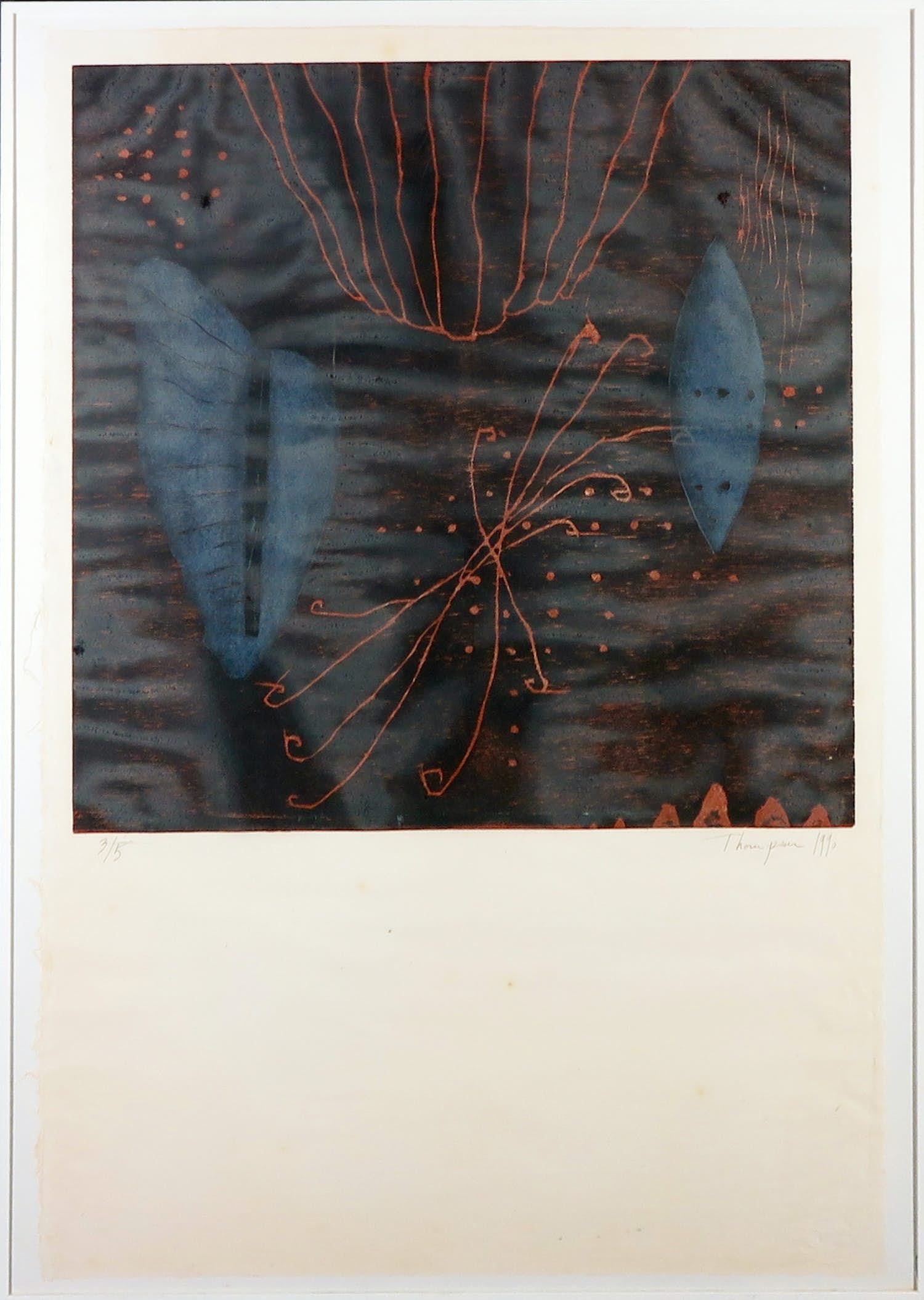 Terry Thompson - Litho, Abstracte compositie - Ingelijst kopen? Bied vanaf 1!